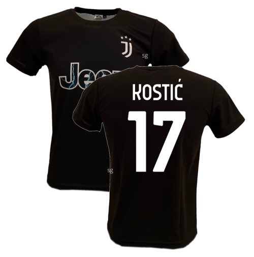 Maglia Juventus Kostic 17 ufficiale replica 2022/2023 trasferta Away nera  